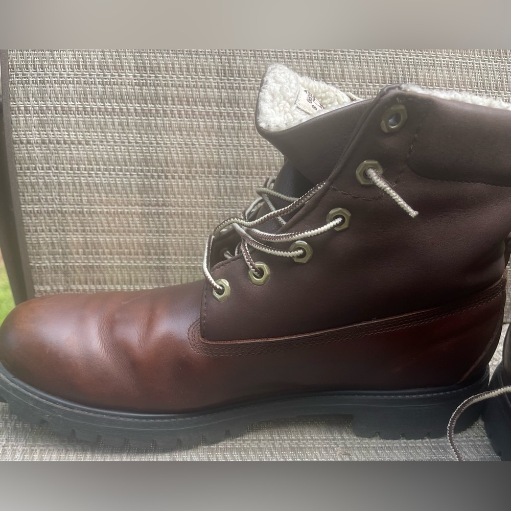 Timberland Mens Premium FULL LEATHER Brown Roll-top Boots 46006 Size - Picture 6 of 10